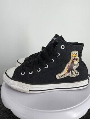 Converse x Jean-Michel Basquiat Chuck Taylor Hi Top Black Youth Size 3 Dino Shoe